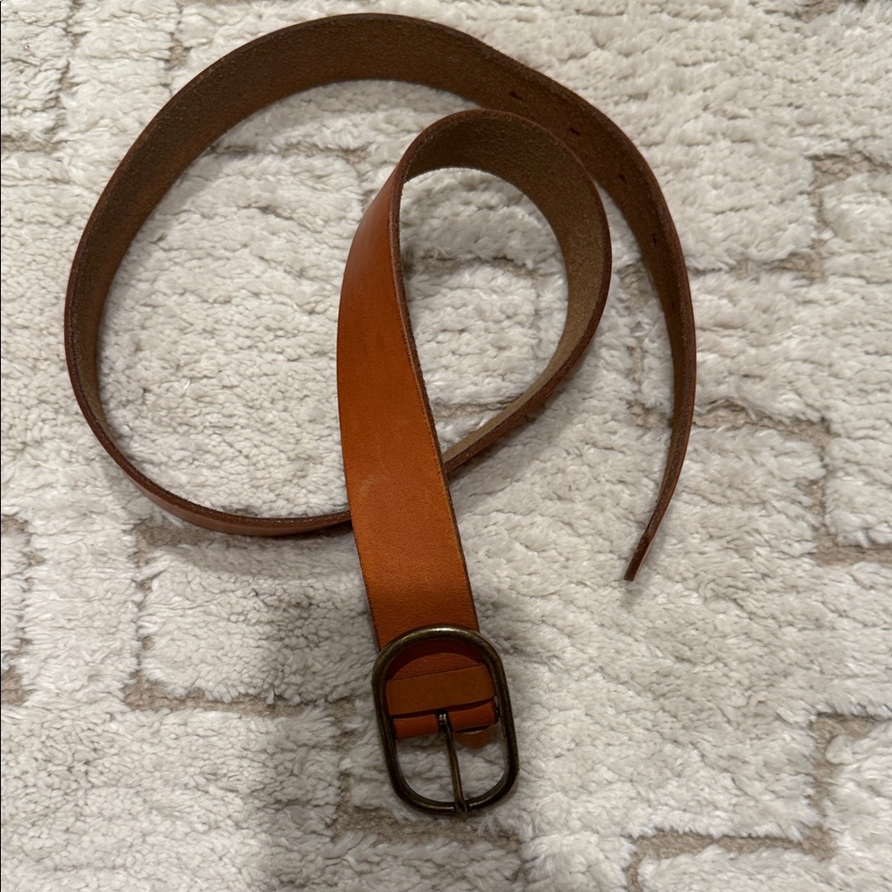 Anthropologie Brown Leather Belt with Buckle